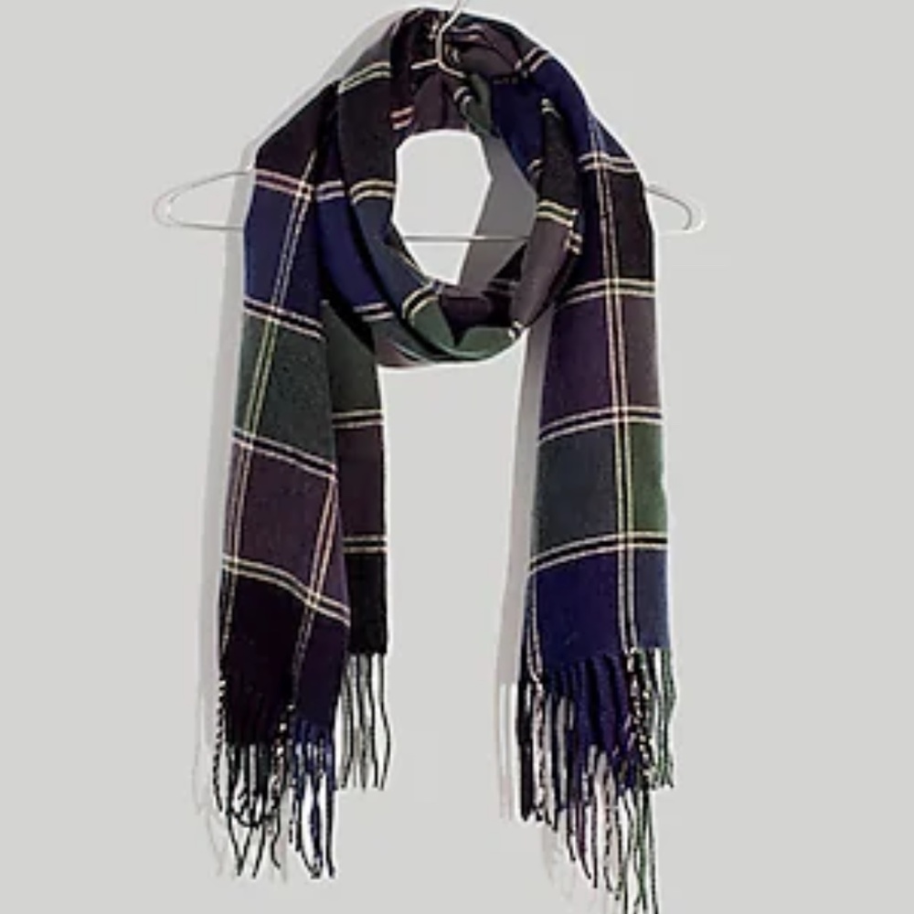 NWT Madewell plaid scarf Coastal Granite Menswear Plaid Scarf